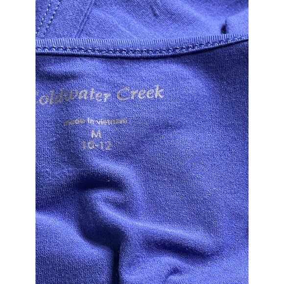 Coldwater Creek Womens Purple Ruffled Scoop Neck T-Shirt M 10-12 Rayon & Spandex - Picture 6 of 10